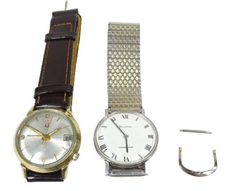 BULOVA GENT'S PRESENTATION WRISTWATCHES (2) - a tuning fork Accutron, the dial with Arabic numerals at the quarters, Accutron