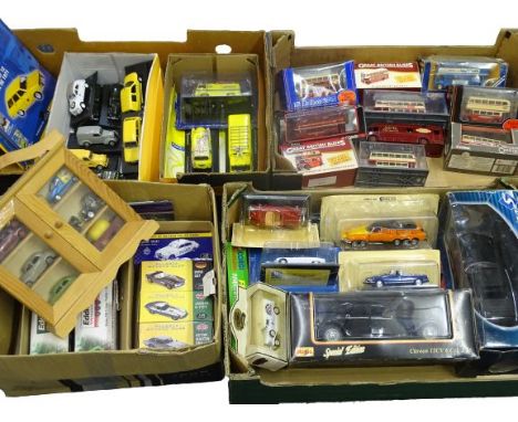DINKY, CORGI &amp; OTHER DIECAST VEHICLES &amp; OTHER COLLECTOR'S CARS, buses, Eddy Stobart trucks, ETC (within 4 boxes)