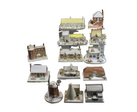 COALPORT BONE CHINA COTTAGES &amp; BUILDINGS - 13 including the 'Bottle Oven' Coalport china works, the 'Old Palace Gate Hous
