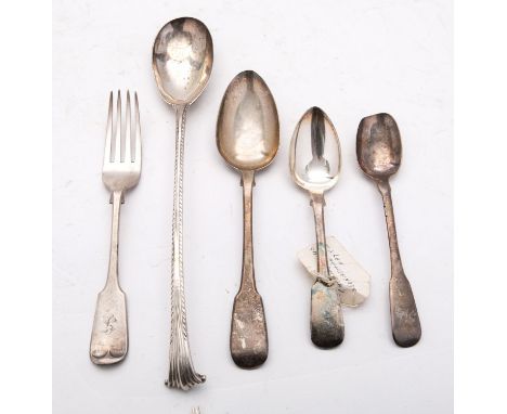 Four silver spoons, 362.g (12.7oz), (4)