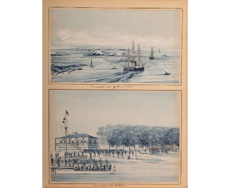 British School, 19th Century
Views of Egypt
Three blue ink washes
The largest 20 x 25cm
Together with A Vanity Fair 1883 port