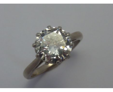 A DIAMOND RING, the brilliant cut diamond to the plain tapered shank, estimated weight spreads at 2.00ct, H-I colour, SI2-P1 