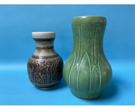 A Pilkington Royal Lancastrian vase, with impressed marks, JR Richard Joyce, and one other