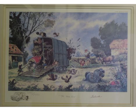 Thelwell 'The Horse Box' signed limited edition print 3262/4950, 21cm x 28cm