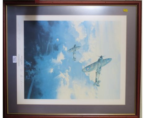 Robert Taylor 'Sigh of the Merlin' Limited edition lithographic print 215/750 Signed in pencil by the artist, Wing Commander 