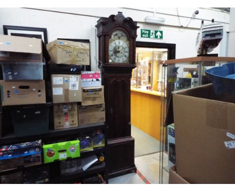 A fine quality, late 18th century, mahogany-cased, eight-day Liverpool longcase clock, arched brass dial with engraved floral