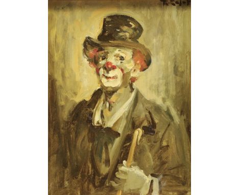 Robert COLOT (1927-1993) "Le clown triste" Oil on canvas. - Weight: 1.16 kg - Shipping available - Region: Belgique - Sizes: 