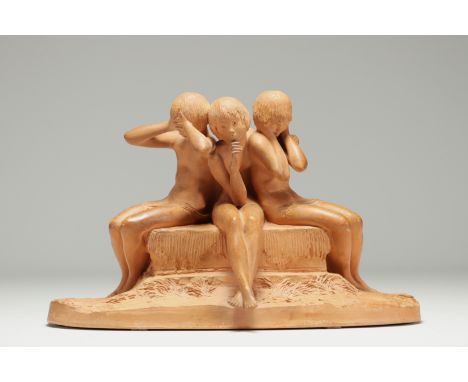Ary BITTER (1883-1973) "Three young graces" Terracotta - Weight: 3.36 kg - Shipping unavailable - Region: France - Sizes: H 2