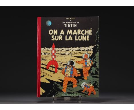 Tintin - Album "On a marche sur la lune" 1954 edition. Very good condition. - Weight: 430 g - Shipping available - Region: Be