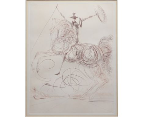 Salvador DALI (1904-1989) after. "Don Quixote" Lithograph. - Weight: 2.00 kg - Shipping unavailable - Region: Spain - Sizes: 