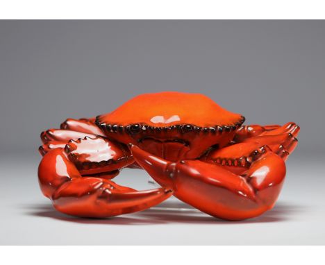 Vallauris - Large glazed ceramic crab, circa 1950. - Weight: 1.29 kg - Shipping unavailable - Region: France - Sizes: H 90 MM