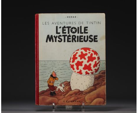 Tintin - Album "L'Etoile mysterieuse" 1940 edition. Boards in good condition, slightly rubbed at the edges and corners, a sta