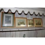Four prints depicting views of Carlisle Cathedral