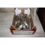 A box of silver plated cutlery