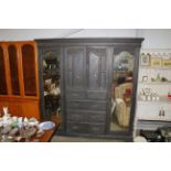 A late Victorian combination wardrobe