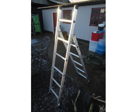 A Titan 3-way aluminium combination ladder