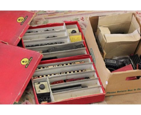 Two boxed TTR Trix Twin Railway sets including Princess Elizabeth engine & tender x 2 in maroon livery and black livery plus 