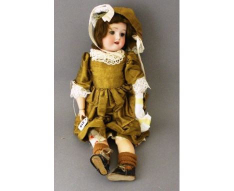 24" Doll by Strobel & Wilkin (1864-1930) made in Germany bisque head with composition body, right eyelid damaged some general