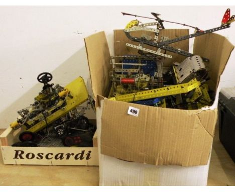Quantity of built vintage Meccano items including engines and vehicles, well made in good overall condition