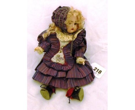 9" Kammer & Rainhardt bisque headed doll condition fair to good
