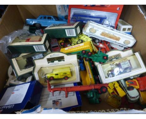 Quantity of vintage die-cast vehicles including Dinky & Corgi plus a quantity of boxed Lledo and Thunderbirds coin set