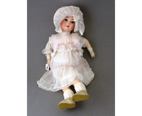 25" Simon and Halbig doll marked 1909-06 Germany with sleeping eyes, open mouth and teeth, bisque head and composition body, 