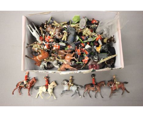 Good quantity of vintage metal soldiers including Britains, Tunstill, Grieve etc