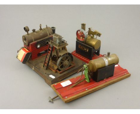 Three Live Steam Engines including Mamod and boat engine