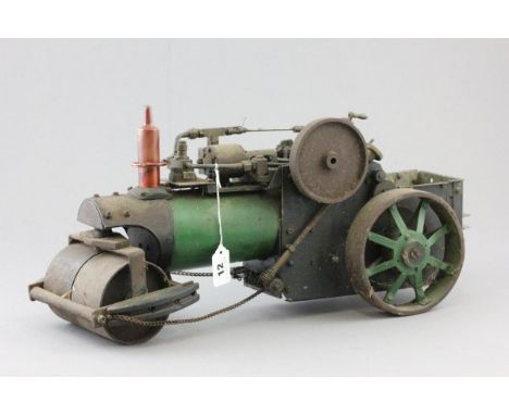 Large Steam Roller Engine approximately 19.5" in length grubby but turning, in need of clean