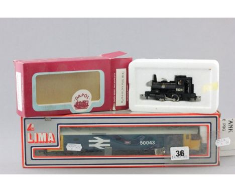 Two boxed OO gauge engines including Lima 205142 MWG and Dapol D2 0-4-0 LNY PUG (BR)