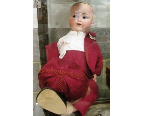 24" Bisque headed Armand Marseille doll with composition body No 990 A14M with sleeping eyes, crack to right hand finger, fai