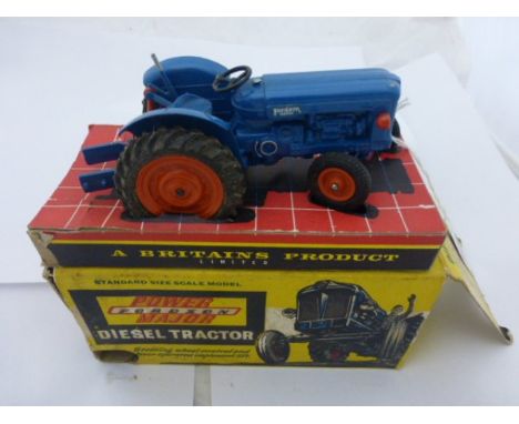 Boxed Britains 172F Fordson Power Major Diesel Tractor with inner display stand and lift, die-cast good with the odd paint ch