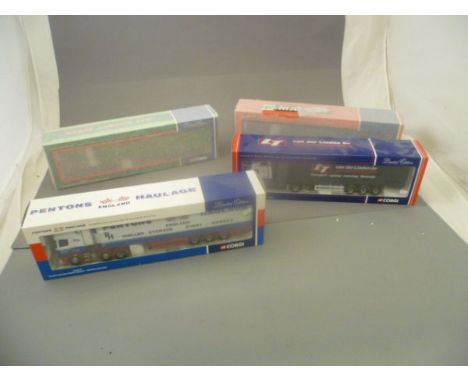 Four boxed ltd edn 1:50 Corgi Modern Trucks including CC12407 Van Der Linden, CC12918 Pentons Haulage, CC12418 Harry Lawson (