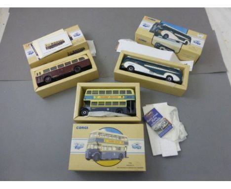 Two boxed Corgi Classics Public Transport vehicles including 97810 Leicester City Transport and 97820 Daimler CW West Bromwic