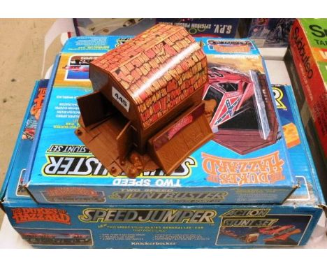 Two boxed Knickerbocker The Dukes of Hazzard Action Stunt Sets including Speed Jumper and Stuntbuster