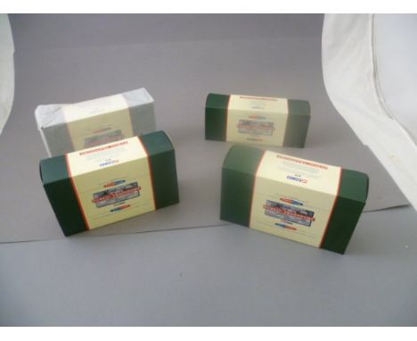 Four boxed ltd edn 1:50 Corgi Premium Edition Public Transport vehicles including 33101 Dennis Lancet Coach Smiths of Reading
