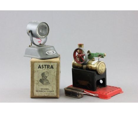 Mamod Stationary Steam Engine plus a boxed Astra Model Search Light