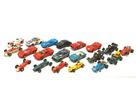Various makers - twenty slot-racing models by Scalextric, Airfix, Polistil etc, including racing cars, rally cars, saloon car
