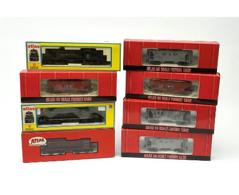 Atlas HO scale - three locomotives comprising Lehigh Valley Alco-S2 Diesel Switcher No.158, Norfolk &amp; Western 7076 RS-3 D