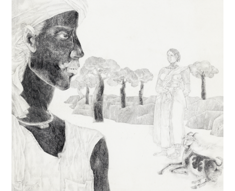 Laxma Goud (India, b. 1940)Untitled Signed 'K. Laxma Goud' and dated 1983 lower left, further signed in Telegu lower rightGra