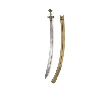 Two steel swords (tulwars) North India, 18th/ 19th Centurythe first with single-edged steel blade of curved form with fullers