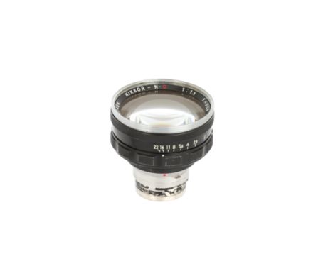 A Nippon Kogaku Nikkor-N.C f1.1 50mm Lens, Nikon internal bayonet, black, serial no. 120484, body, G-VG, elements, G-VG, some