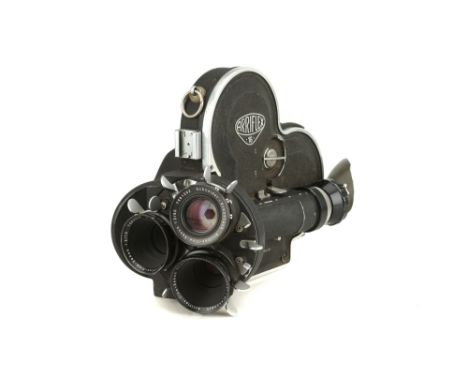 An Arri Arriflex 16mm Cine Camera, black, serial no. 9567, with four lenses including Schneider Arriflex-Cinegon f/1.8 10mm, 