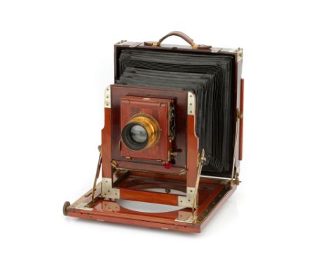 A Thornton Pickard Ruby Whole Plate Mahogany Field Camera, 1899-1908, serial no. 7503F, with Ross Symmetrical Anastigmat g/5.