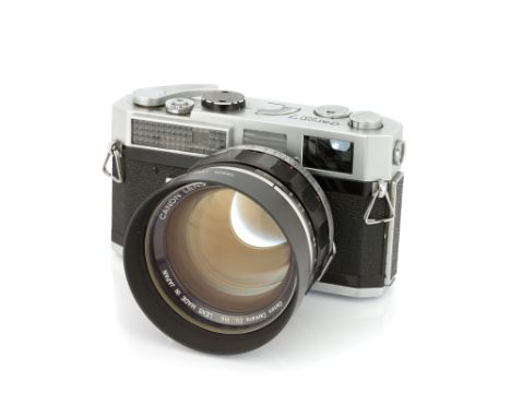 A Canon Model 7 Rangefinder Camera, 1961-64, chrome, serial no. 849298, with Canon f/0.95 50mm lens, chrome, serial no. 11761