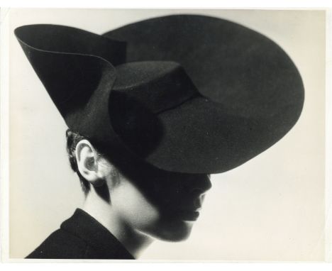 PAUL TANQUERAY (1905-1991) Woman with Hat vintage gelatin silver print, c.1950, from a fashion shoot, image 19.5cm x 24cm, si
