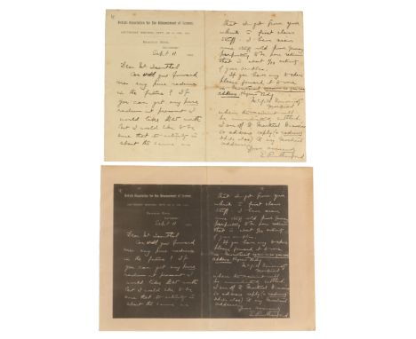 Important Document from Ernest Rutherford Concerning the Procurement of Radium, 1903 Rutherford, Ernest, OM, FRS, Hon FRSE (B