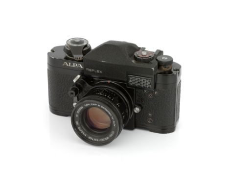 A Pignons Alpa Mod. 6c SLR Camera, 1960-69, black, serial no. 47506, with Kern-Macro-Switar AR f/1.8 50mm lens, black, serial