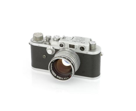 A Reise Camera Co. Chiyotax IIIF Rangefinder Camera, 1954, chrome, serial no. 20231, with Nikkor-S.C f/1.4 50mm lens, chrome,