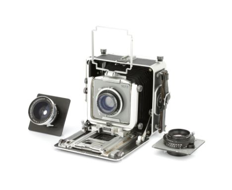 A MPP Mk.VIII Large Format Field Camera,1963-86, black, with Schneider Symmar f/5.6 150mm lens, black, serial no. 10010214, b